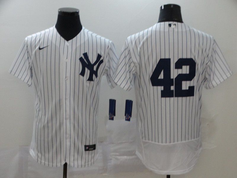 Men New York Yankees #42 No name White Nike Elite MLB Jerseys->new york yankees->MLB Jersey